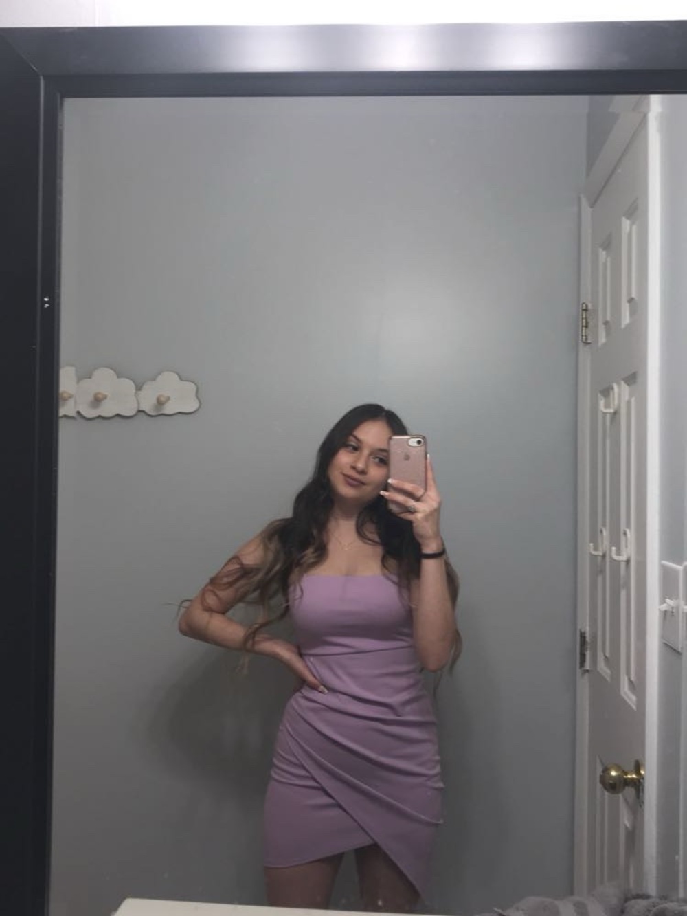 Blue Blush Lavender Strapless Bodycon Mini Dress